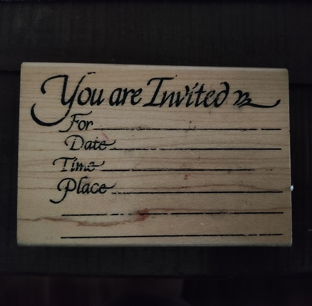 Elegant Wooden Invitation Stamp